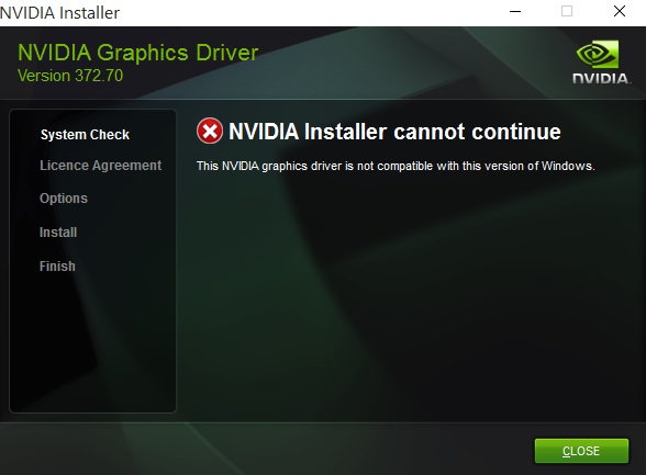 cannot install nvidia graphics driver