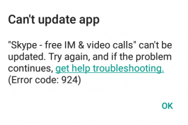 How to fix the error 924 in Play Market on Android?