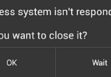 process system isn't responding