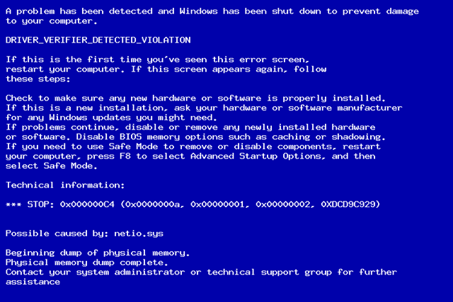 How to fix BSoD 0x000000c4 on Windows 7?