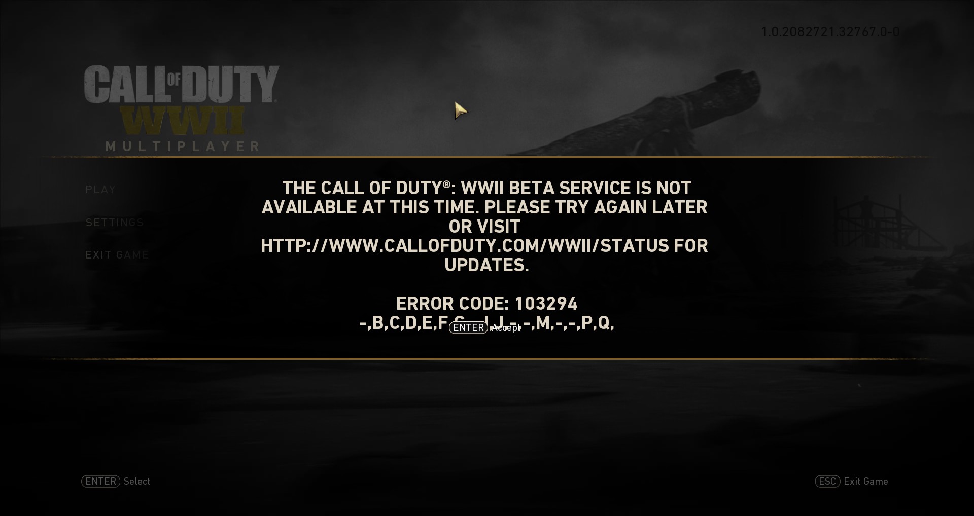 cod ww2 online error code