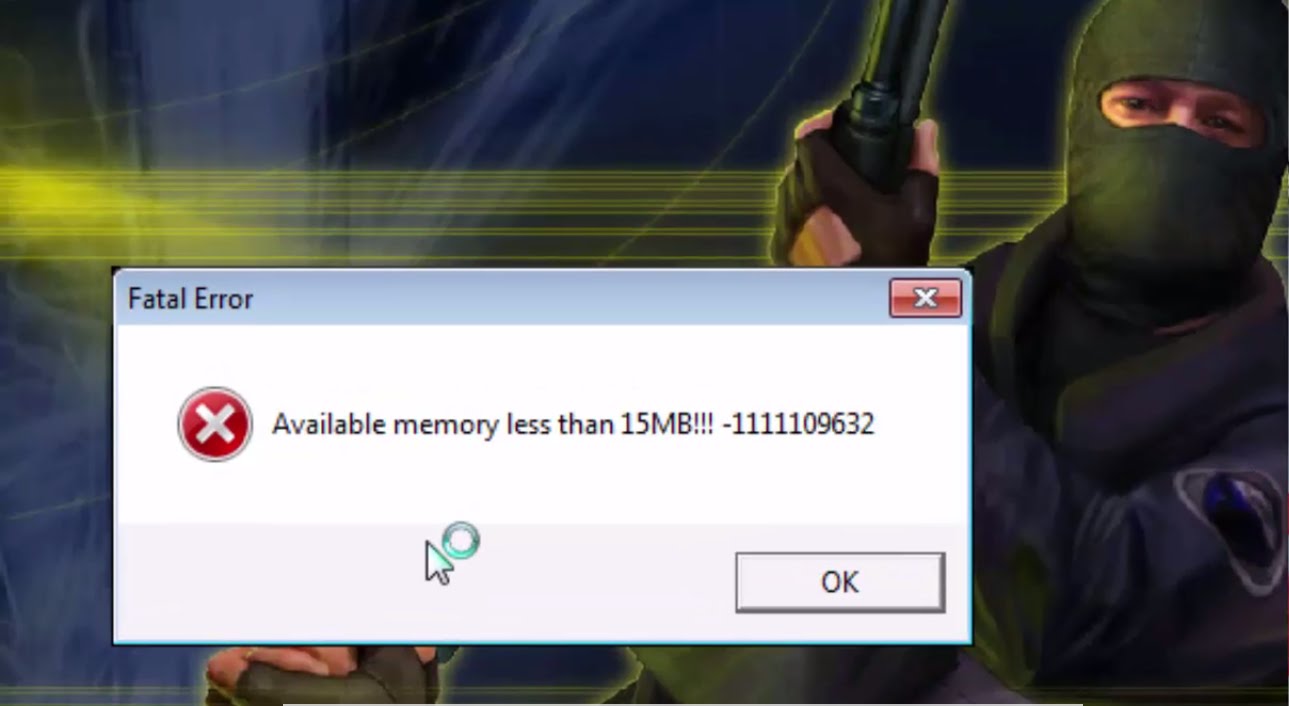 warunek zero błąd krytyczny dostępna pamięć mniej niż 15 MB