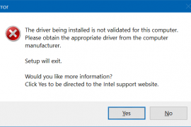 How to fix «the driver being installed is not validated» error?