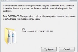 How to fix 0x80071AC3: Volume is Dirty error?