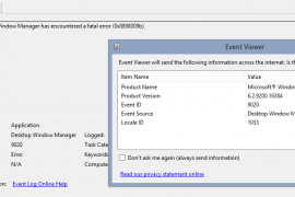 The Desktop Window Manager has encountered a fatal error (0x8898009b): how to fix