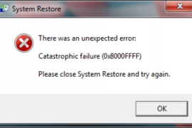 How to fix 0x8000ffff error?