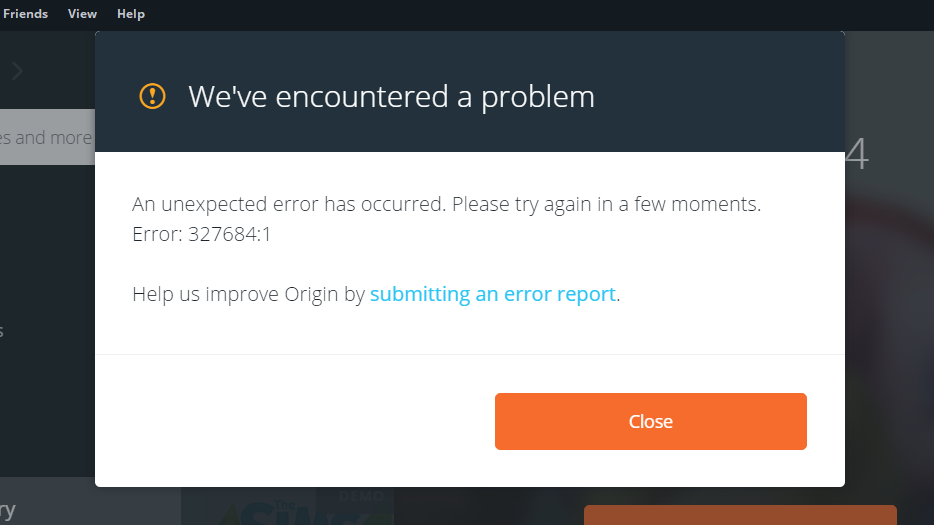 Try signing in again перевод. Error Origin. Ошибка: 327684:1. An unexpected Error has occurred. Как исправить ошибку в Origin.