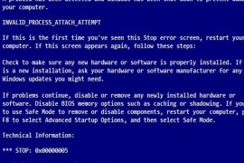 How to fix error with blue screen of death and code 0x00000005: INVALID_PROCESS_ATTACH_ATTEMPT?