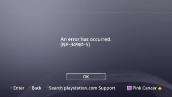 NP-34981-5 on the playstation 4