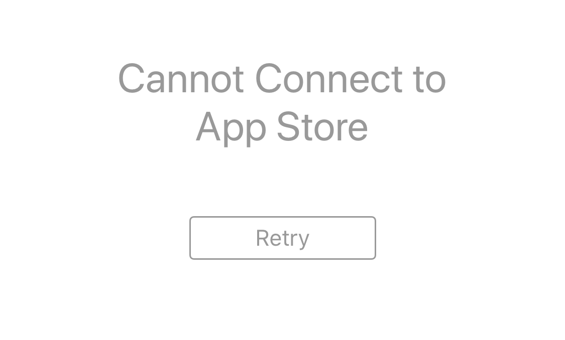 Cannot connect to the App Store