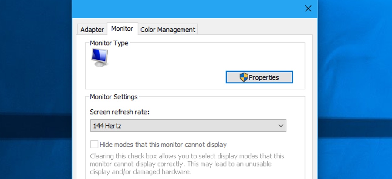 Change Monitor Refresh Rate