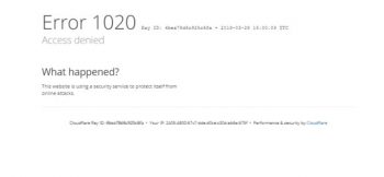 Error Code 1020 Access Denied