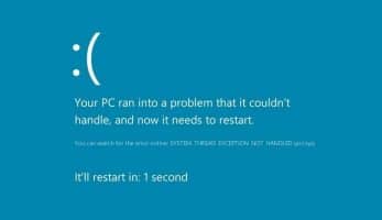 SYSTEM THREAD EXCEPTION NOT HANDLED