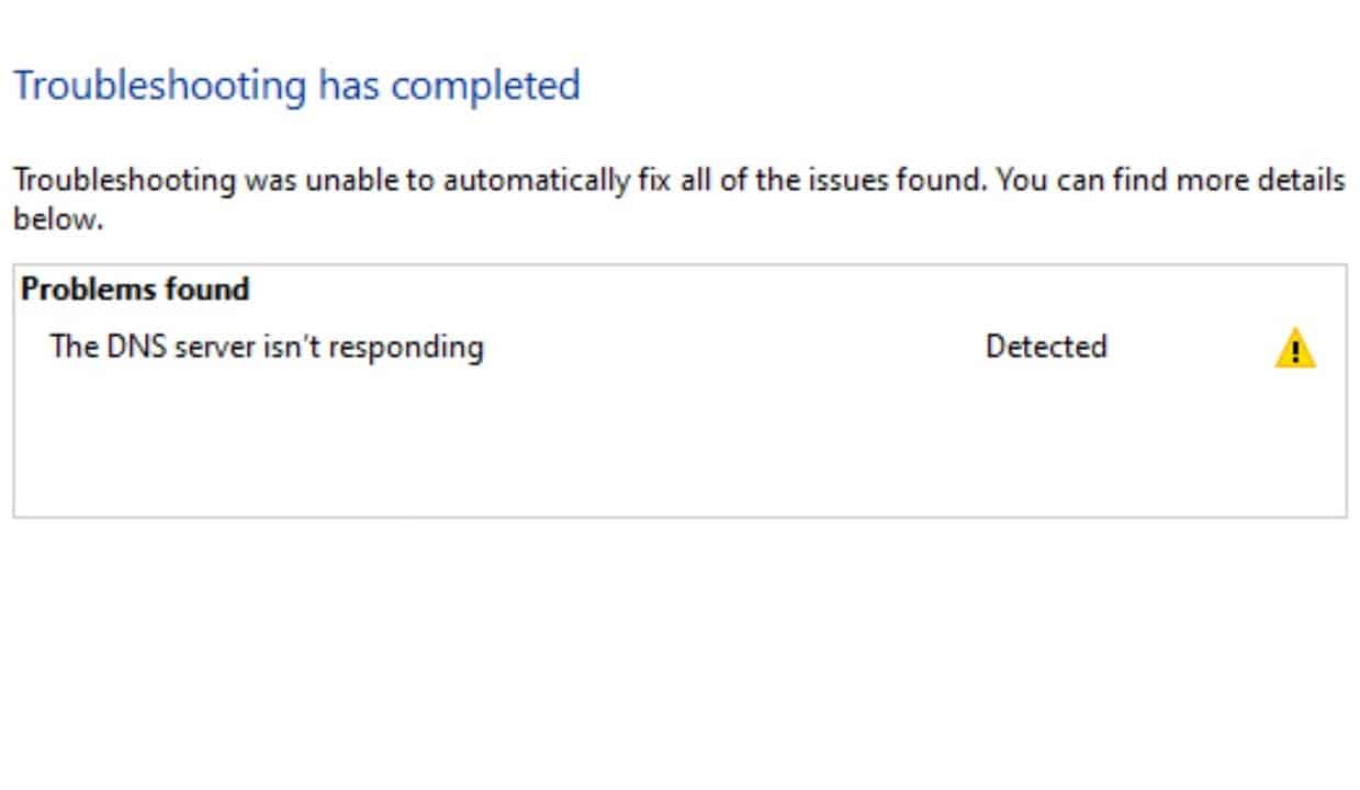 DNS server is not Responding