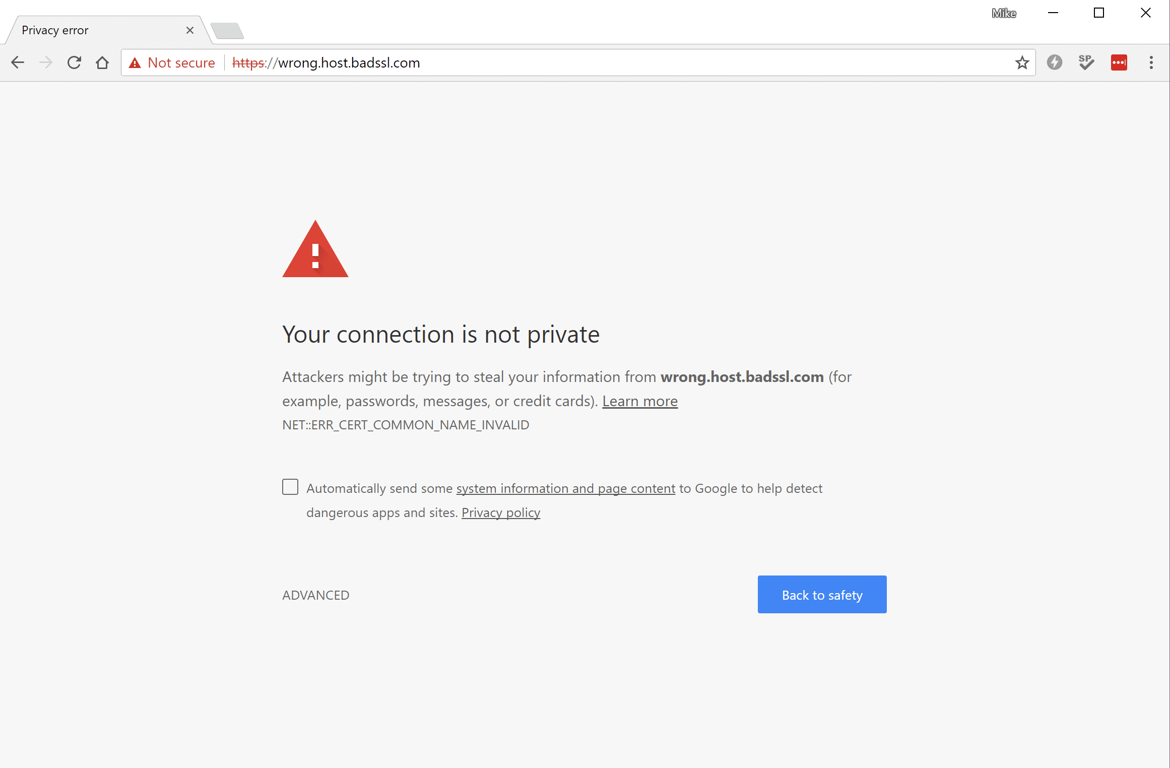 Net err cert authority invalid. Not secure.