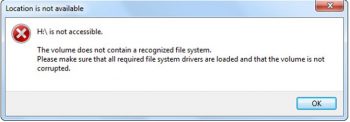 The Volume Does Not Contain a Recognized File System