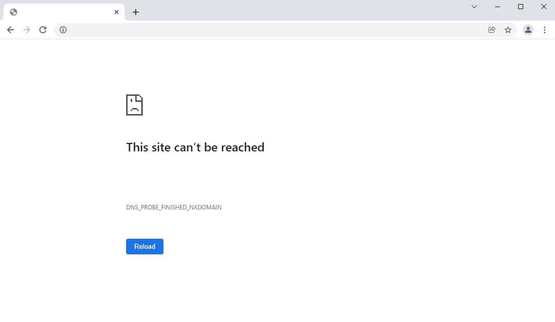 This Site Can't Be Reached