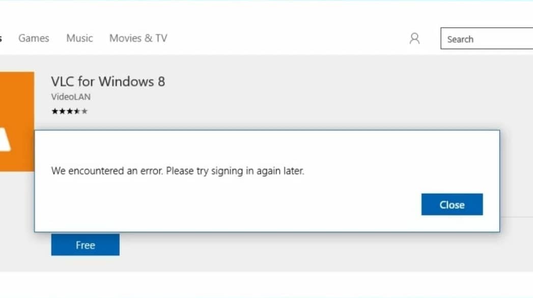 We Encountered An Error
