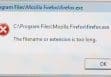The Filename or Extension is too Long