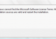 Windows Cannot Find the Microsoft Software License Terms